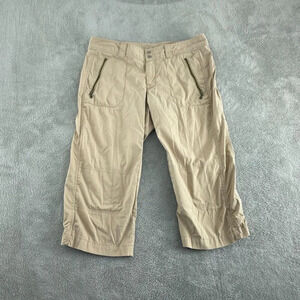 Köppen Womens Size 12 Khaki Capri Pants With Zipper Pockets  4592